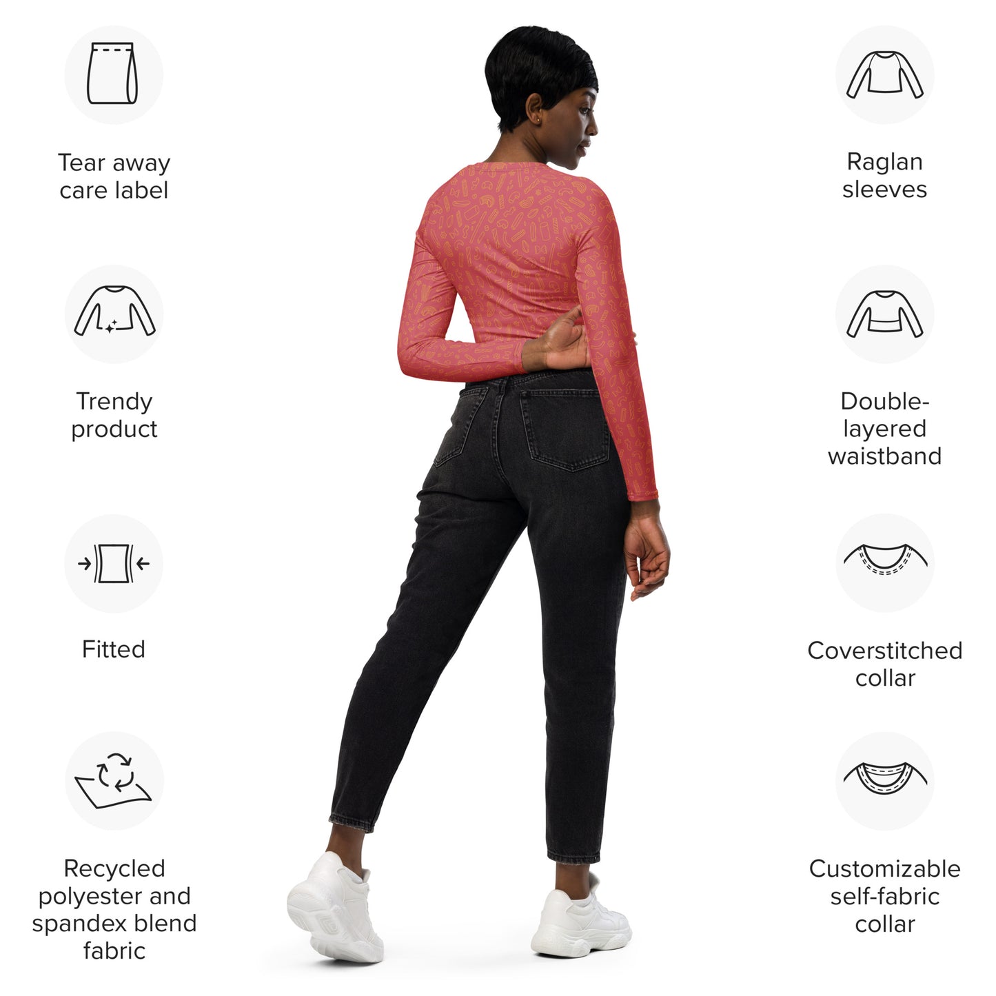 Noodle Recycled long-sleeve crop top Carbaret