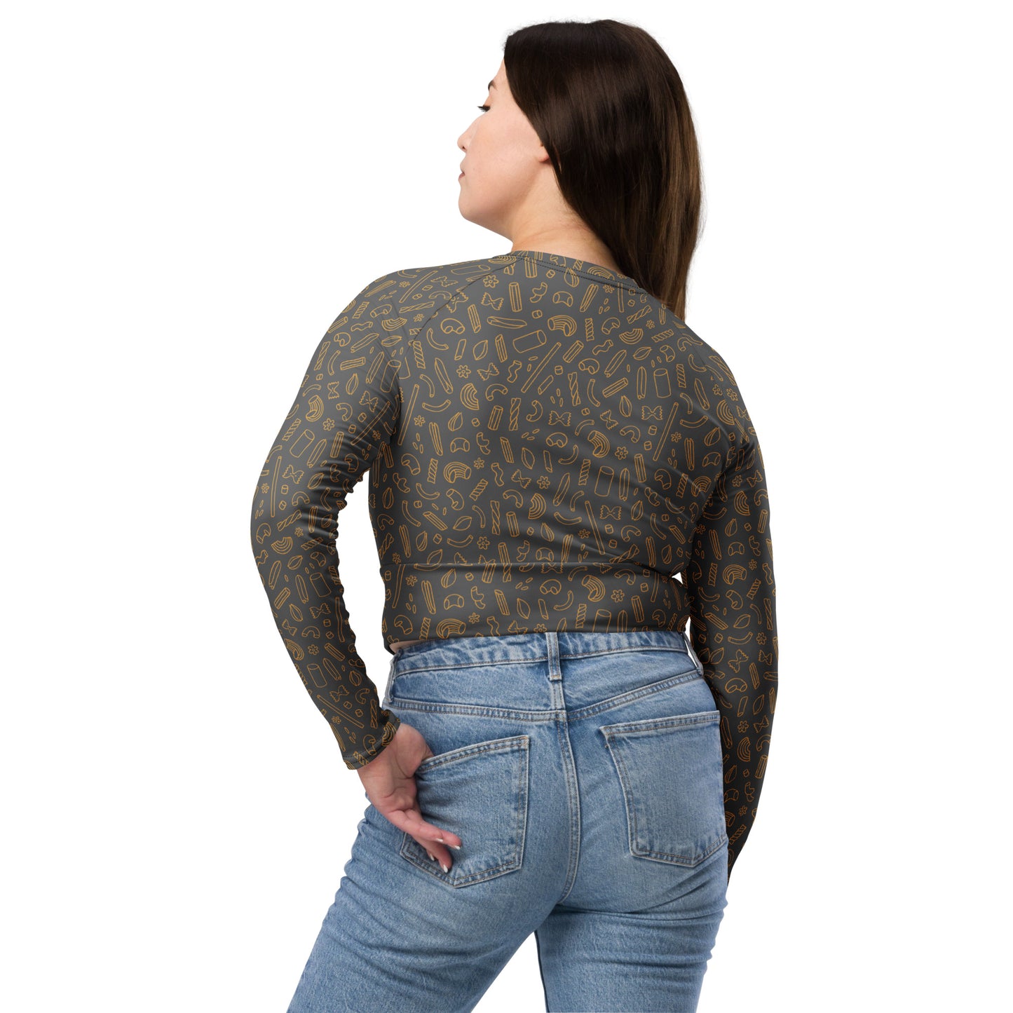 Noodle Recycled long-sleeve crop top Grey