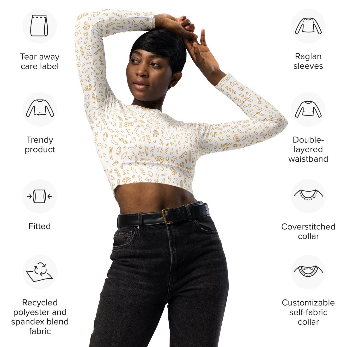 Noodle Recycled long-sleeve crop top