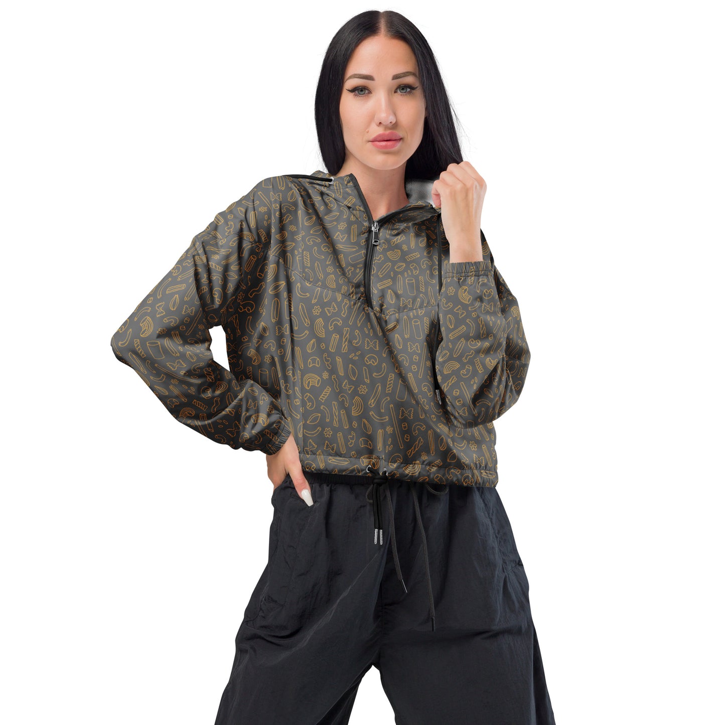 Noodle Women’s cropped windbreaker Grey