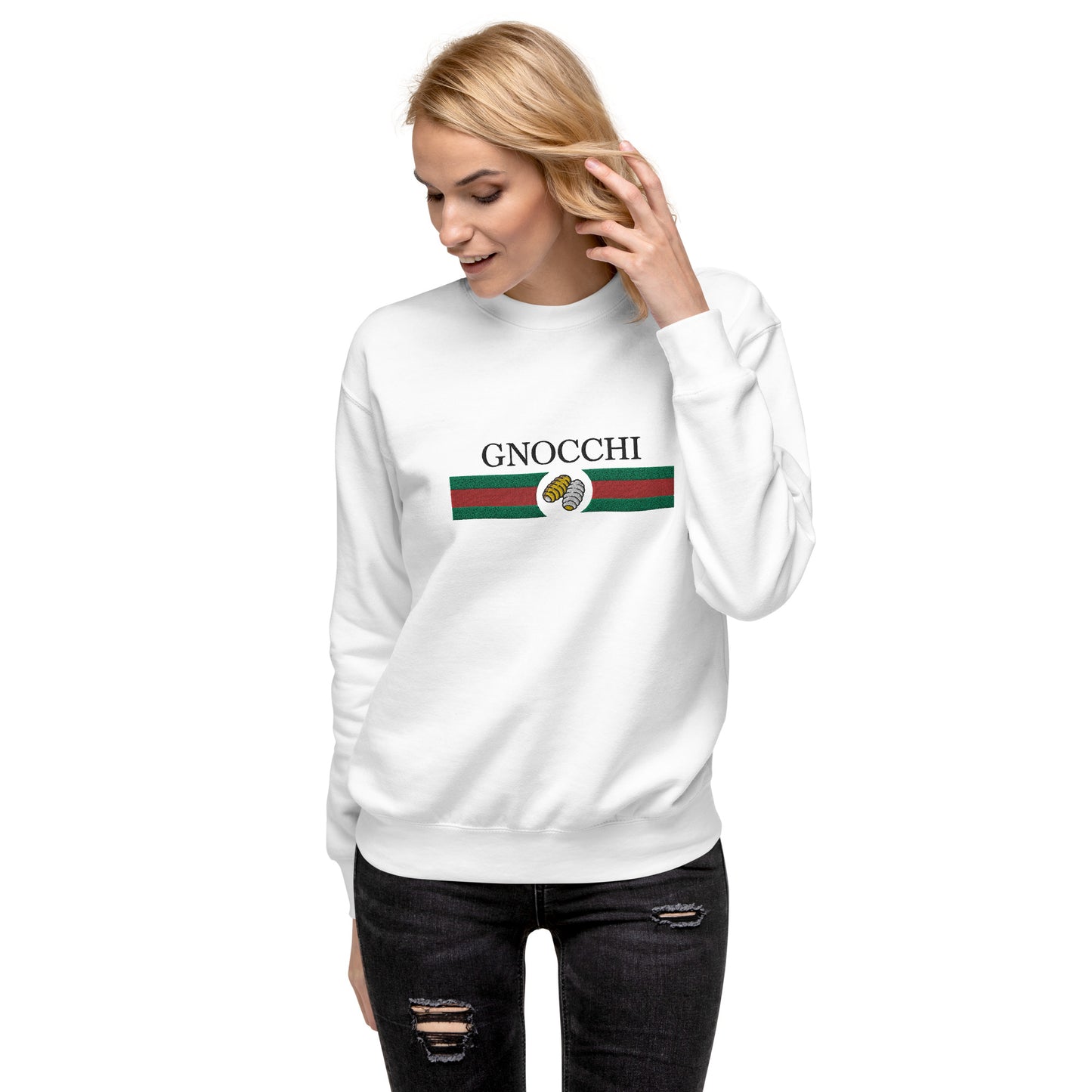 GNOCCHI Unisex Premium Sweatshirt- white